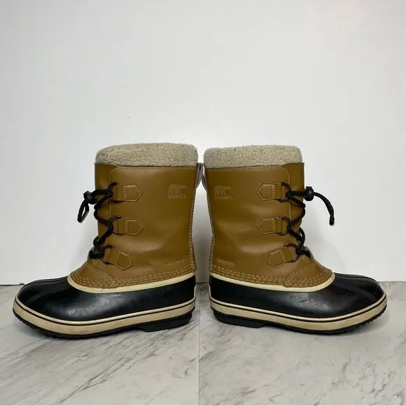 Sorel Lace Up Black Leather Youth Duck Boot 2