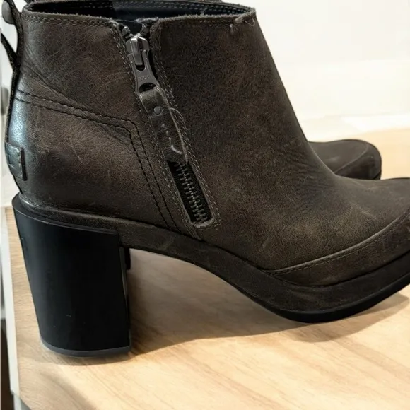 Sorel Leather Wedge Ankle Boots Women’s 8.5 Zip Booties
