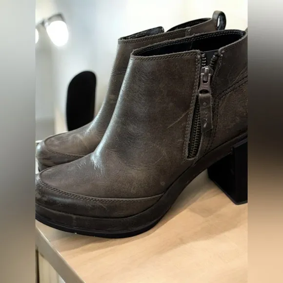 Sorel Leather Wedge Ankle Boots Women’s 8.5 Zip Booties