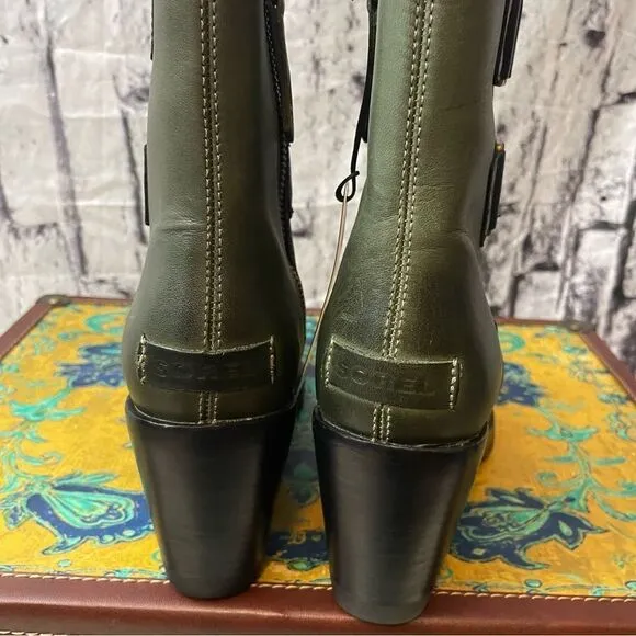 Sorel Leather Waterproof Wedge Heel After Hours Boots Size 7.5 NEW