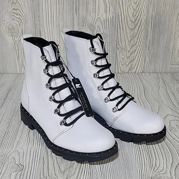 Sorel Lennox Lace Up Waterproof Leather Boots, White, Women's 10, NWT