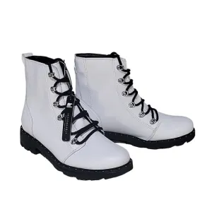 Sorel Lennox Lace Up Waterproof Leather Boots, White, Women's 10, NWT