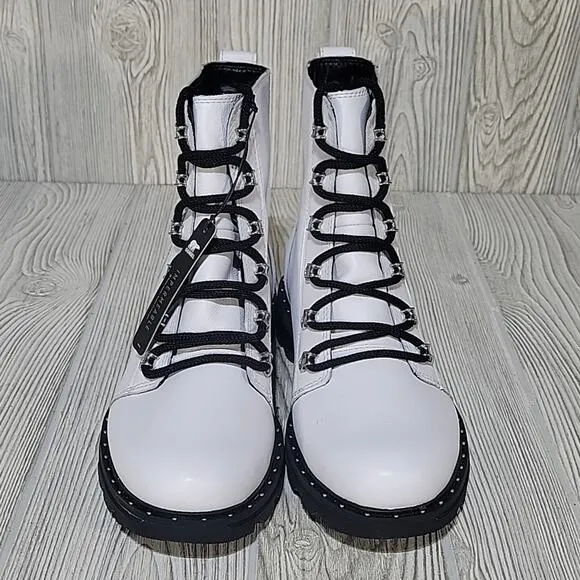 Sorel Lennox Lace Up Waterproof Leather Boots, White, Women's 10, NWT