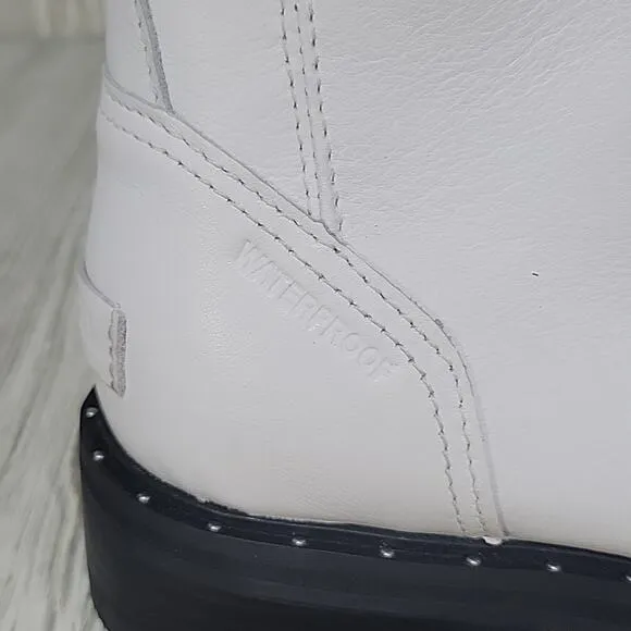 Sorel Lennox Lace Up Waterproof Leather Boots, White, Women's 10, NWT