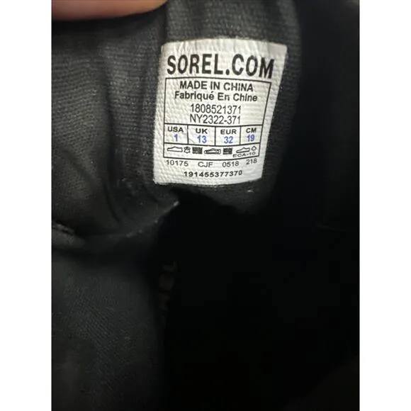 Sorel Lexie Girls Wedge Lace-Up Waterproof Leather Boots Camo Canvas Size 1