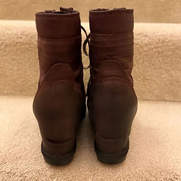 Sorel Lexie Wedge Brown Waterproof Leather Ankle Boots Brown Women’s 8.5
