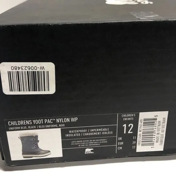 Sorel Little Kids’ Yoot Pac Nylon Waterproof Winter Boots, Boys’ Size 12 M