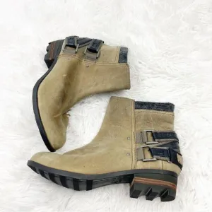 Sorel Lolla Waterproof Buckle Leather Booties