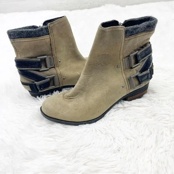 Sorel Lolla Waterproof Buckle Leather Booties