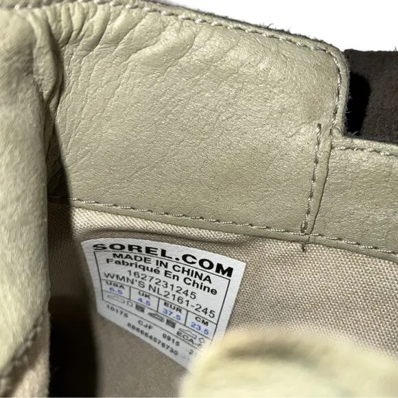 Sorel Major Low Suede Chelsea Ankle Boots Taupe Distressed Sz 6.5