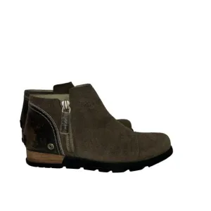 Sorel Major Low Suede Chelsea Ankle Boots Taupe Distressed Sz 6.5