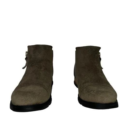 Sorel Major Low Suede Chelsea Ankle Boots Taupe Distressed Sz 6.5