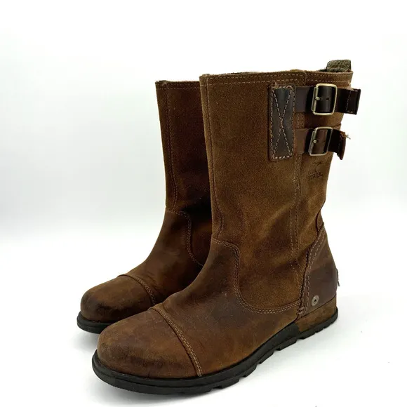 Sorel Major Pull On Brown Waterproof Leather Boots Women’s Size 7 UK 5