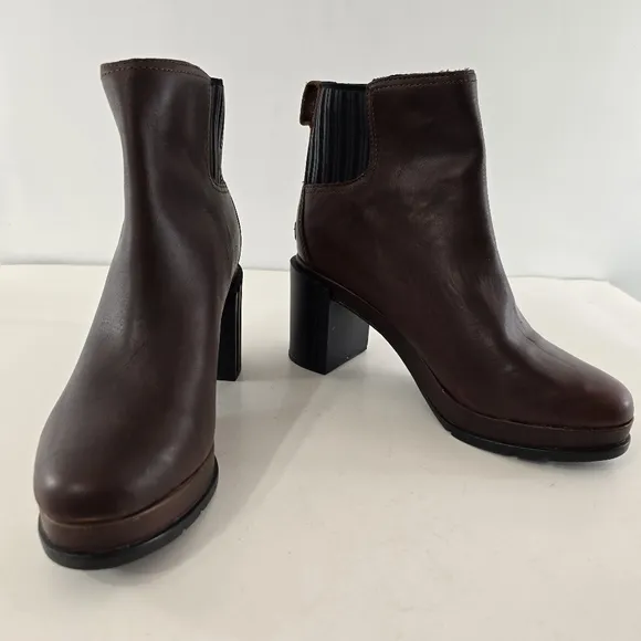 Sorel Margo Chelsea Boot Bootie Boots Waterproof Platform Leather Brown NEW 11