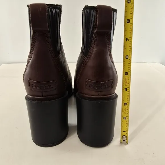 Sorel Margo Chelsea Boot Bootie Boots Waterproof Platform Leather Brown NEW 11