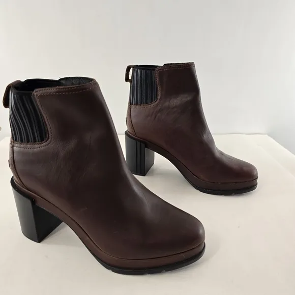 Sorel Margo Chelsea Boot Bootie Boots Waterproof Platform Leather Brown NEW 11
