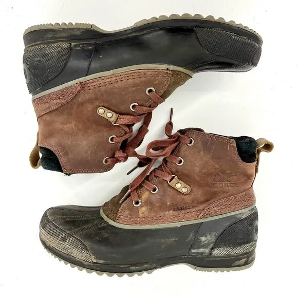 Sorel Men's Ankeny Waterproof Brown Leather Duck Snow Boot (8.5)