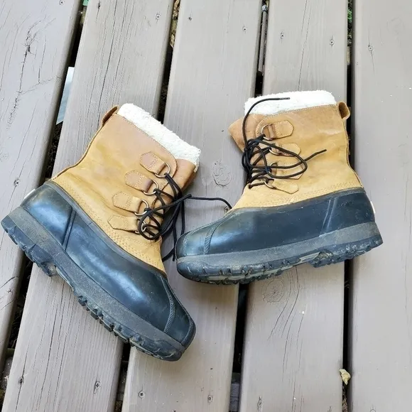 Sorel Men's Buff Nubuck Suede Leather Caribou II Winter Snow Boots Size 8