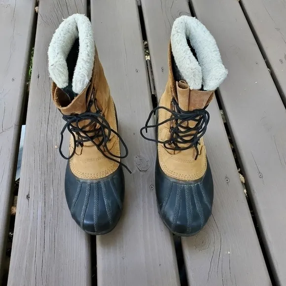 Sorel Men's Buff Nubuck Suede Leather Caribou II Winter Snow Boots Size 8