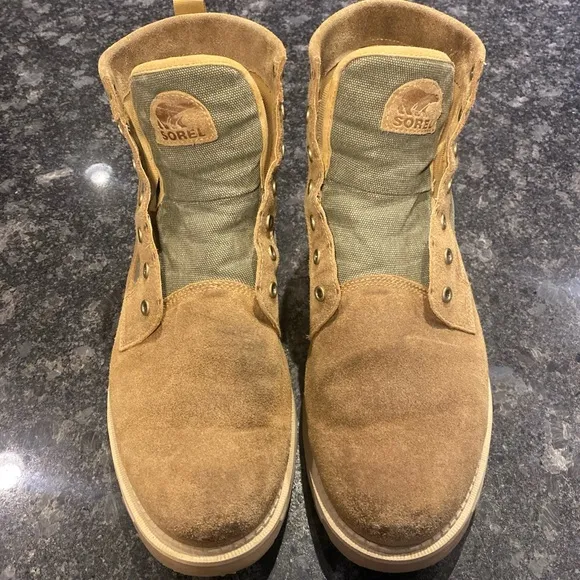 Sorel Mens Madson II Boots Chukka Waterproof Green Brown Suede Lace Up Size 12