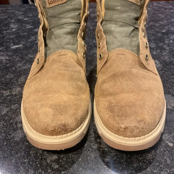 Sorel Mens Madson II Boots Chukka Waterproof Green Brown Suede Lace Up Size 12
