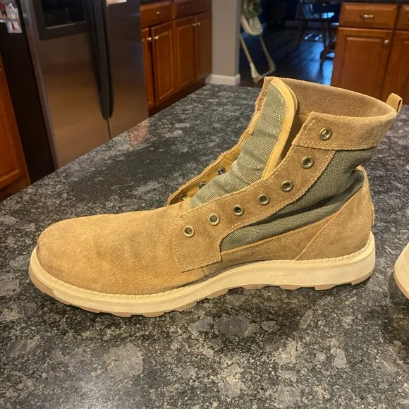 Sorel Mens Madson II Boots Chukka Waterproof Green Brown Suede Lace Up Size 12