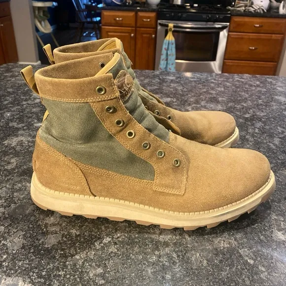 Sorel Mens Madson II Boots Chukka Waterproof Green Brown Suede Lace Up Size 12