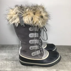 Sorel NL1540 Joan of Arctic Women's Winter Snow Waterproof Gray Leather Boots 7