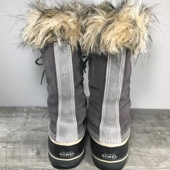 Sorel NL1540 Joan of Arctic Women's Winter Snow Waterproof Gray Leather Boots 7