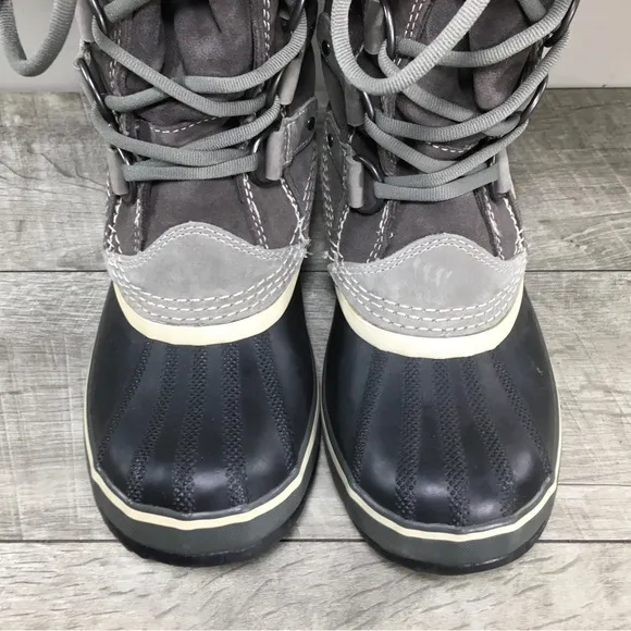 Sorel NL1540 Joan of Arctic Women's Winter Snow Waterproof Gray Leather Boots 7