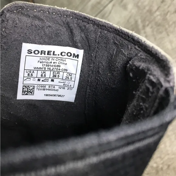 Sorel NL2704 Gray Leather Lea Joan of Arctic Chelsea Snow Womens Boots Size 8.5