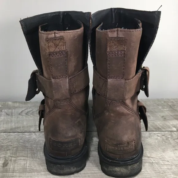 Sorel NL3156 Phoenix Nubuck Womens Waterproof Winter Snow Brown Boots Size 8