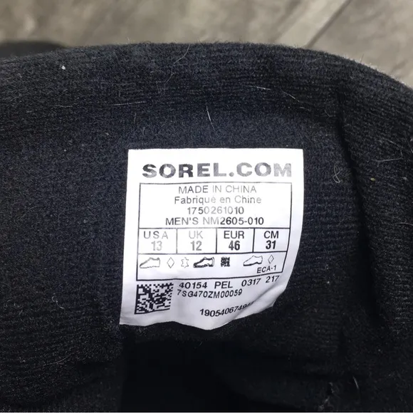 Sorel NM2605 Gray Waterproof Winter Snow Winter Duck Rain Boots Mens Size 13
