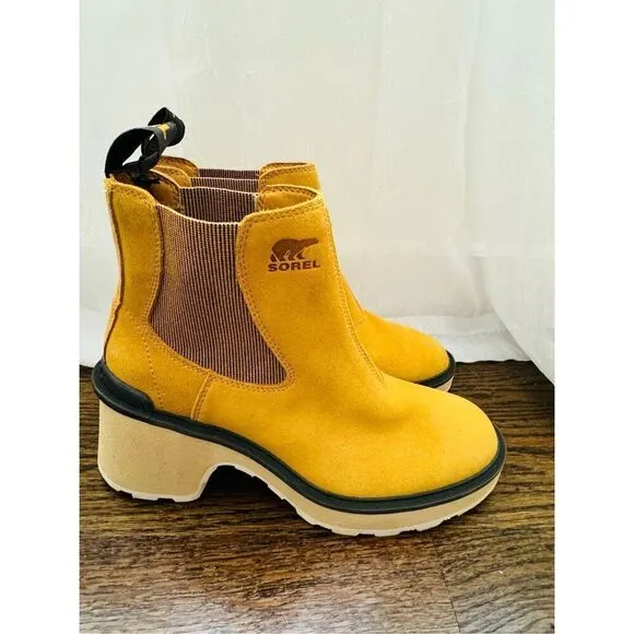 SOREL NWT Hi-LinE Heel Platform Chelsea Ankle Suede Boots
