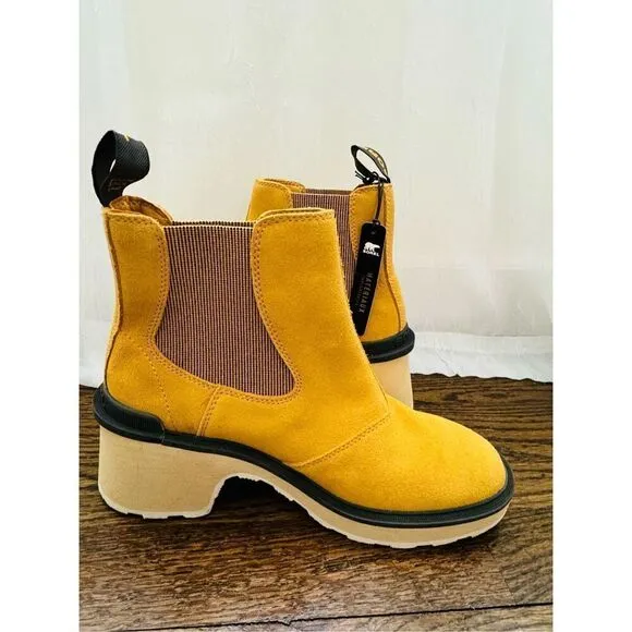 SOREL NWT Hi-LinE Heel Platform Chelsea Ankle Suede Boots