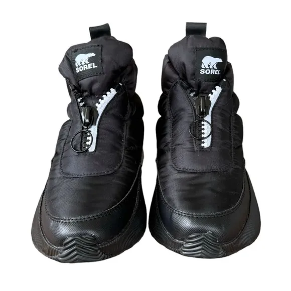 Sorel Out N About Ill Puffy Zip Women's Waterproof Black Boots Size 8.5