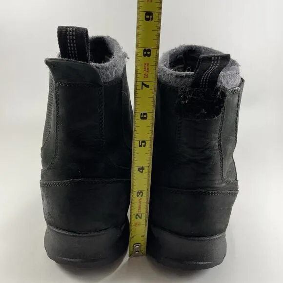 Sorel Paxson Moc Waterproof Chelsea Boots Mens Size 13 Black Leather Slip On