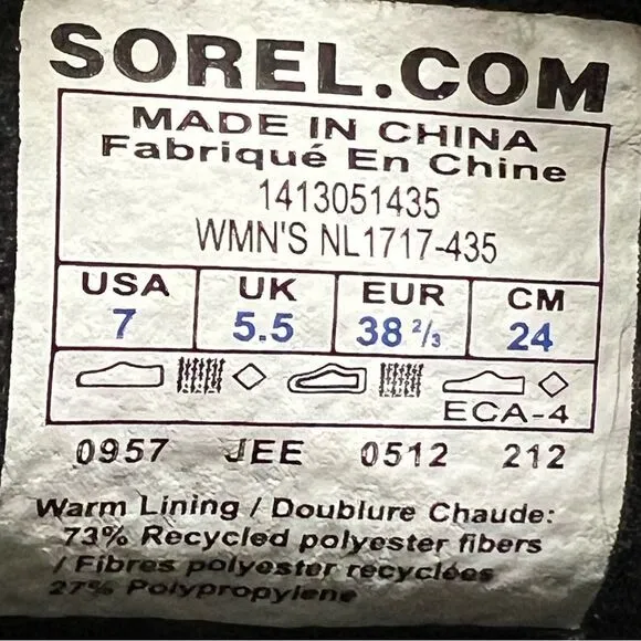 Sorel Premium Women's Size 7 Boots  CVS NL1717-435 Blue Waterproof Snow Boots