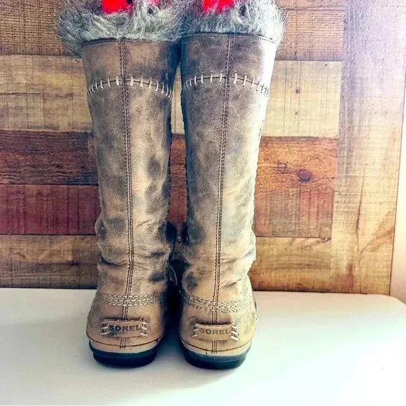 Sorel Suede Leather Waterproof Cate The Great Winter Boots - Tusk Stone