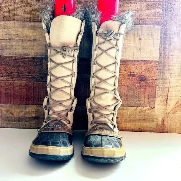 Sorel Suede Leather Waterproof Cate The Great Winter Boots - Tusk Stone