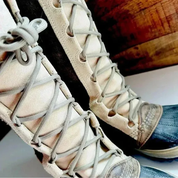 Sorel Suede Leather Waterproof Cate The Great Winter Boots - Tusk Stone