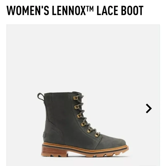 Sorel suede Lennox Waterproof lace up womans boots, size 8.5