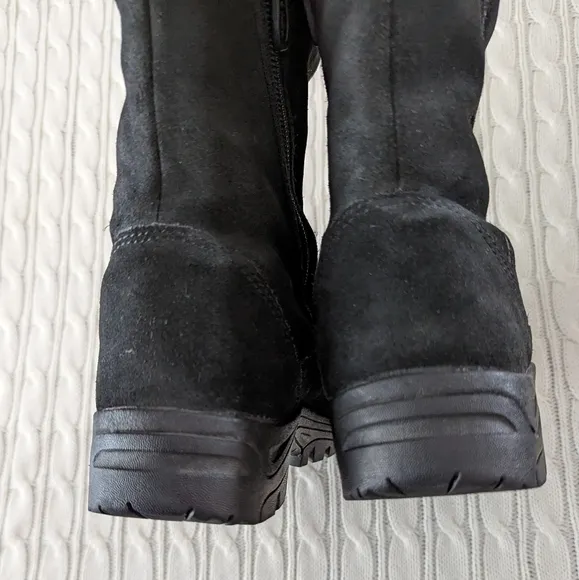 Sorel Suede Waterfall Winter Snow Boots 7 Black Onyx Insulated Boot Leather