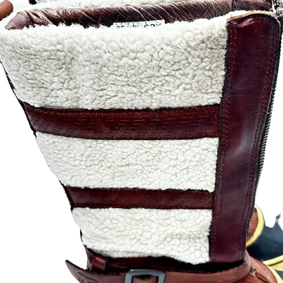 Sorel Sz 6 Helen Of Tundra II Waterproof Leather Sherpa Fleece Lined Boots
