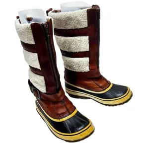 Sorel Sz 6 Helen Of Tundra II Waterproof Leather Sherpa Fleece Lined Boots
