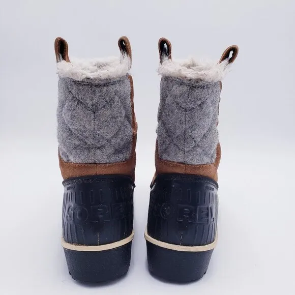 Sorel Tivoli II Pull-On Winter Boots Elk Brown Mid-Calf Women's Size 7.5