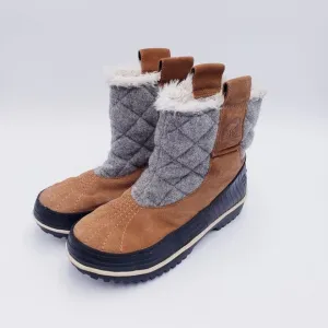 Sorel Tivoli II Pull-On Winter Boots Elk Brown Mid-Calf Women's Size 7.5