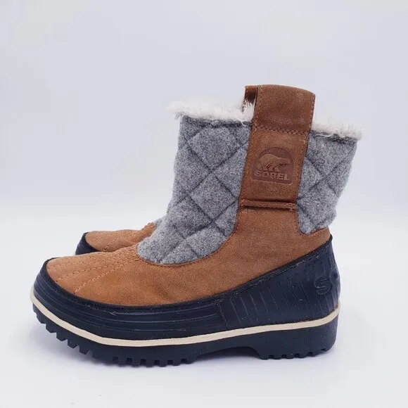 Sorel Tivoli II Pull-On Winter Boots Elk Brown Mid-Calf Women's Size 7.5