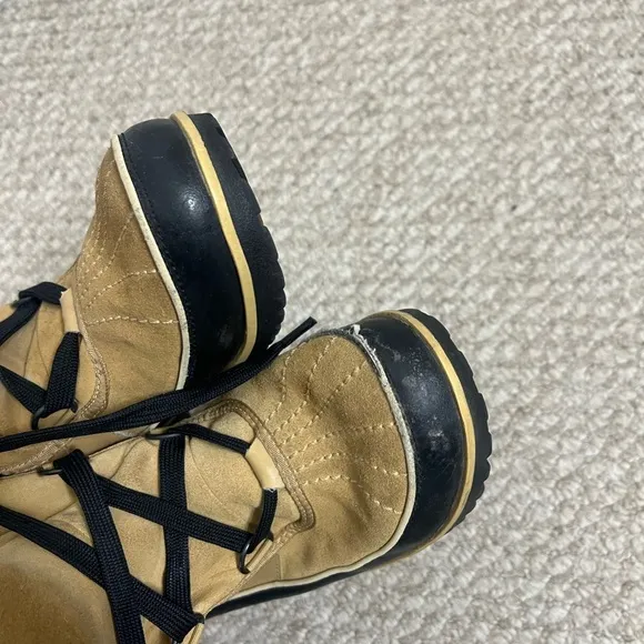 SOREL Tivoli II Women’s Tan Leather Lace Up Winter Snow Boots Size 10