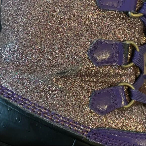 Sorel Tivoli Purple Glitter Snow Boots Girls 3